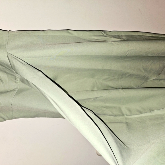 CMZ2005 Woman'sSeaglass Green V-neck Maxi Dress w/ Side Slit Sz L (12-14) NWT - Picture 6 of 10